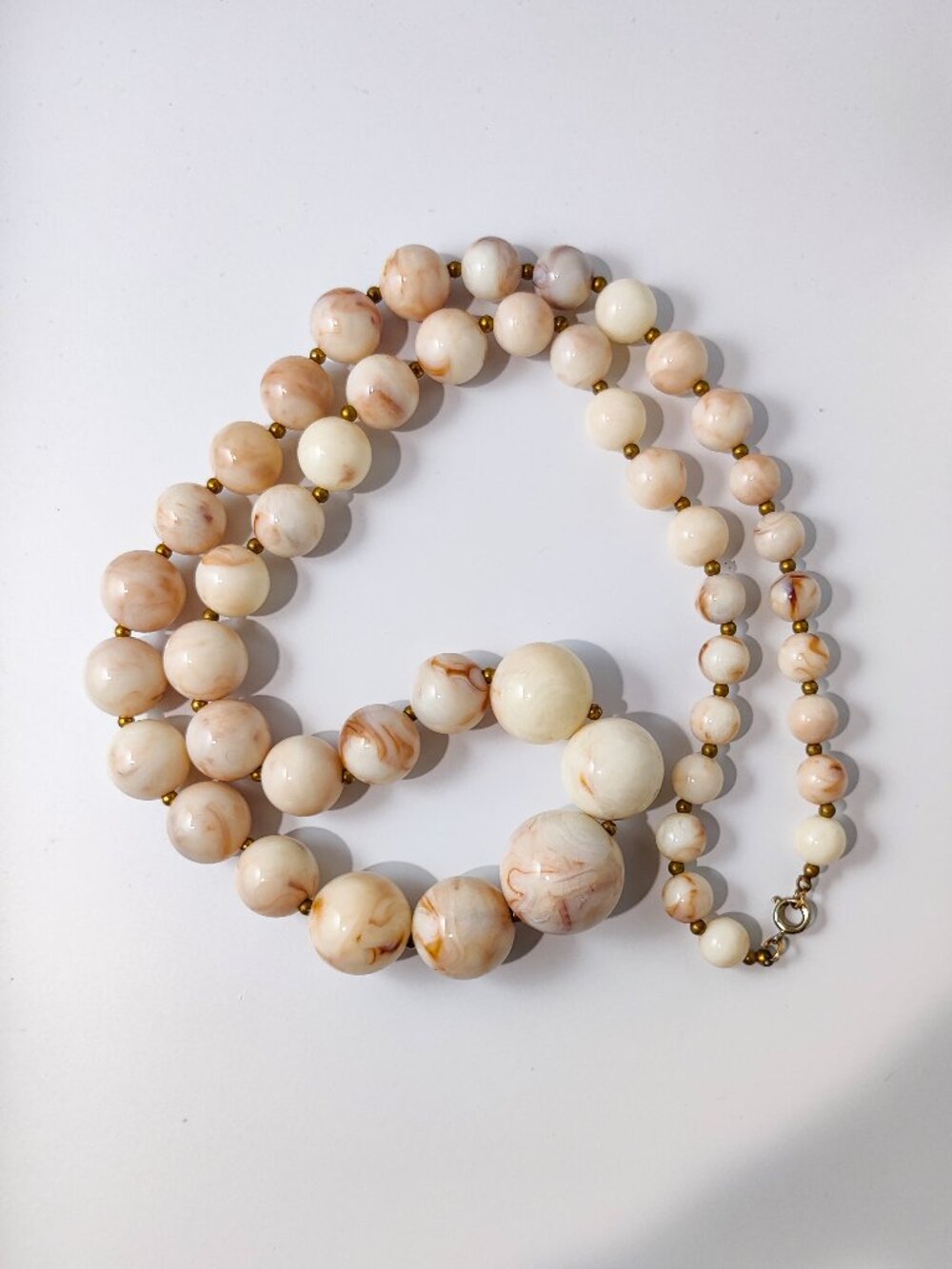 Vintage MCM Lucite Faux Coral Gumball Necklace